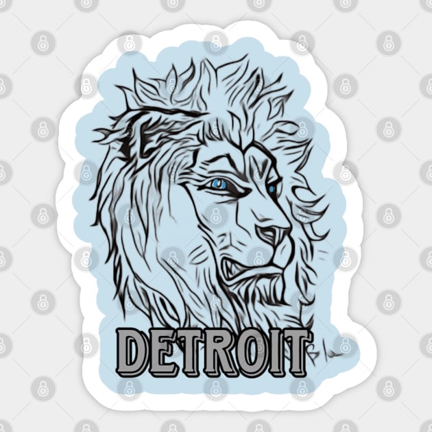 Detroit Lions Sticker by Bosko Art Designs